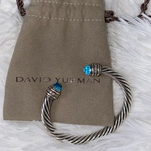 David Yurman blue topaz diamond cable bracelet